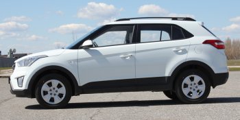 8 199 р. Комплект рейлингов АПС  Hyundai Creta  GS (2015-2021) дорестайлинг, рестайлинг (Серебристые без поперечин )  с доставкой в г. Набережные‑Челны. Увеличить фотографию 8