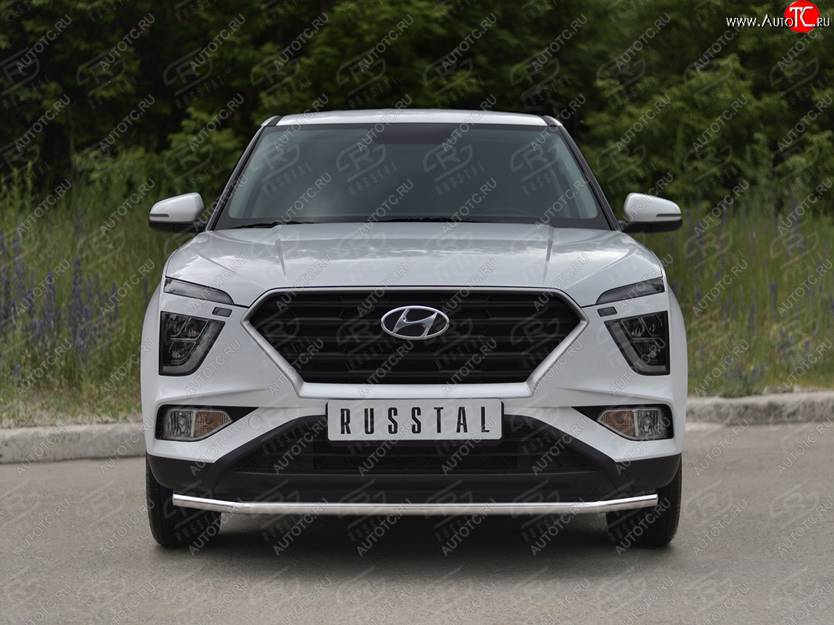 14 899 р. Защита переднего бампера (Ø42 мм, нержавейка) SLITKOFF Hyundai Creta SU (2020-2022)  с доставкой в г. Набережные‑Челны