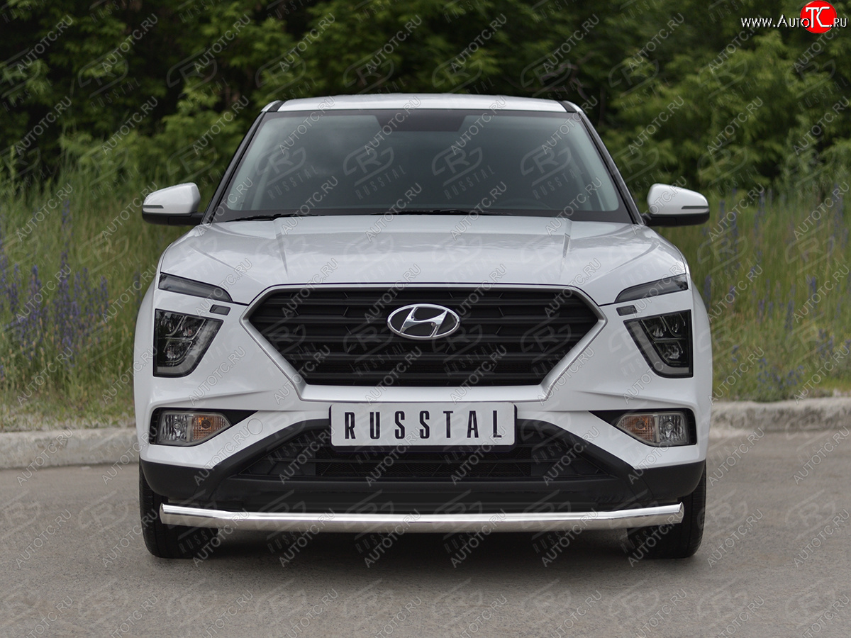 15 999 р. Защита переднего бампера (Ø63 мм, нержавейка) SLITKOFF Hyundai Creta SU (2020-2022)  с доставкой в г. Набережные‑Челны