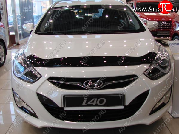 2 879 р. Дефлектор капота SIM Hyundai I40 1 VF дорестайлинг седан (2011-2015)  с доставкой в г. Набережные‑Челны