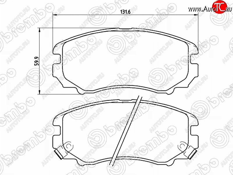 3 369 р. Комплект передних тормозных колодок BREMBO Hyundai IX35 LM рестайлинг (2013-2018)  с доставкой в г. Набережные‑Челны