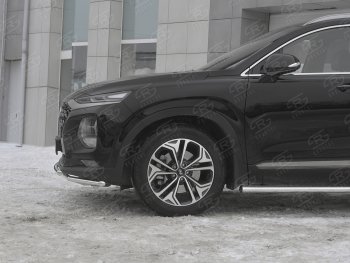 21 399 р. Защита переднего бампера из труб d42 SLITKOFF  Hyundai Santa Fe  TM (2018-2021) дорестайлинг  с доставкой в г. Набережные‑Челны. Увеличить фотографию 2