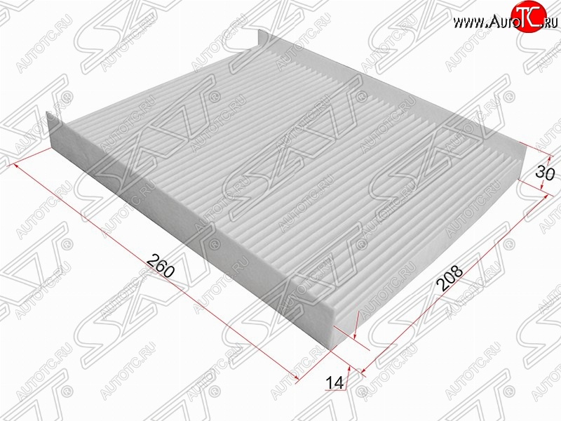 274 р. Фильтр салонный SAT (260х208х30 mm)  Hyundai Santa Fe ( CM,  DM) (2006-2019) дорестайлинг, рестайлинг, дорестайлинг, рестайлинг  с доставкой в г. Набережные‑Челны