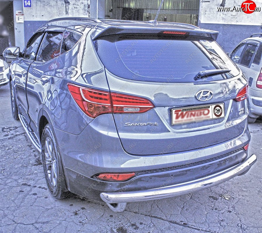 11 599 р. Защита заднего бампера WINBO (Ø60 мм, нержавейка)  Hyundai Santa Fe  DM (2012-2016) дорестайлинг  с доставкой в г. Набережные‑Челны