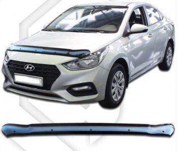 Дефлектор капота CA-Plastic Hyundai (Хюндаи) Solaris (Солярис)  HCR (2017-2020) HCR седан дорестайлинг