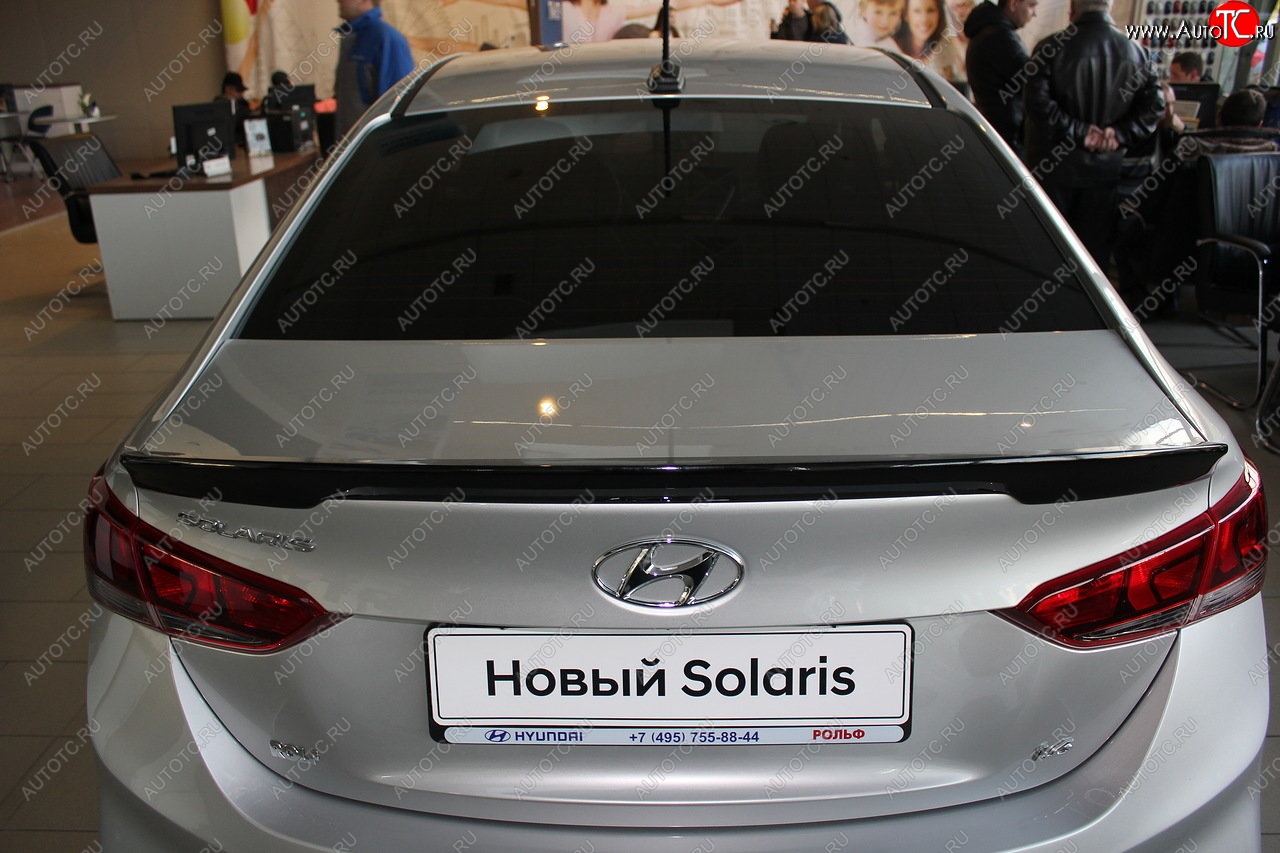 3 899 р. Спойлер на крышку багажника Автократ Hyundai Solaris HCR седан дорестайлинг (2017-2020) (Неокрашенный)  с доставкой в г. Набережные‑Челны