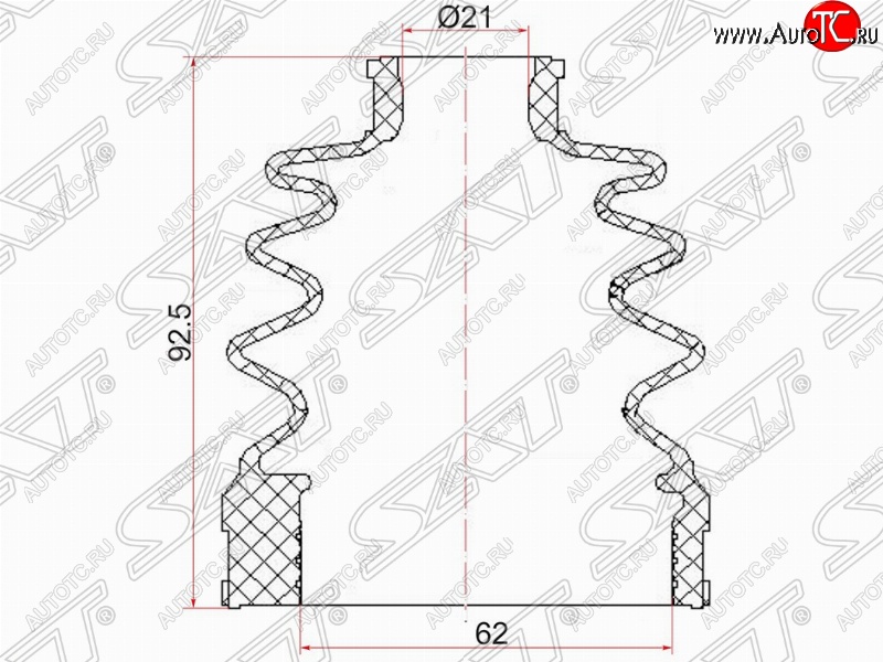 439 р. Пыльник ШРУСа (внутренний/передний) SAT  Hyundai Solaris  RBr (2010-2014), KIA Rio  3 QB (2011-2017)  с доставкой в г. Набережные‑Челны