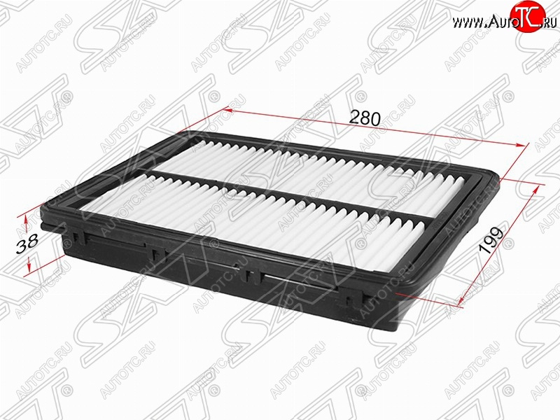 299 р. Фильтр воздушный двигателя (2.0, 2.4) SAT (280х199х38 mm)  Hyundai Sonata  LF (2017-2019), KIA Optima ( 4 JF,  JF) (2016-2020)  с доставкой в г. Набережные‑Челны