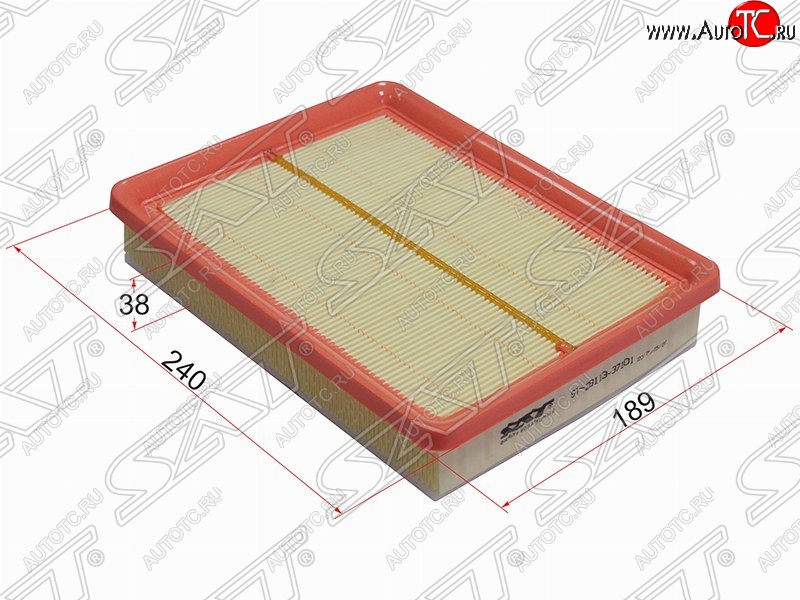 295 р. Фильтр воздушный двигателя SAT (240х180х38 mm)  Hyundai Trajet (1999-2008)  с доставкой в г. Набережные‑Челны