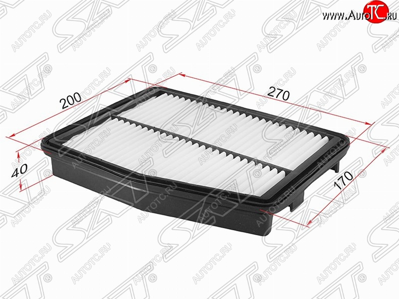 339 р. Фильтр воздушный двигателя (2.0) SAT (270х200х40 mm)  Hyundai Sonata  YF (2009-2014), KIA Optima  3 TF (2010-2016)  с доставкой в г. Набережные‑Челны