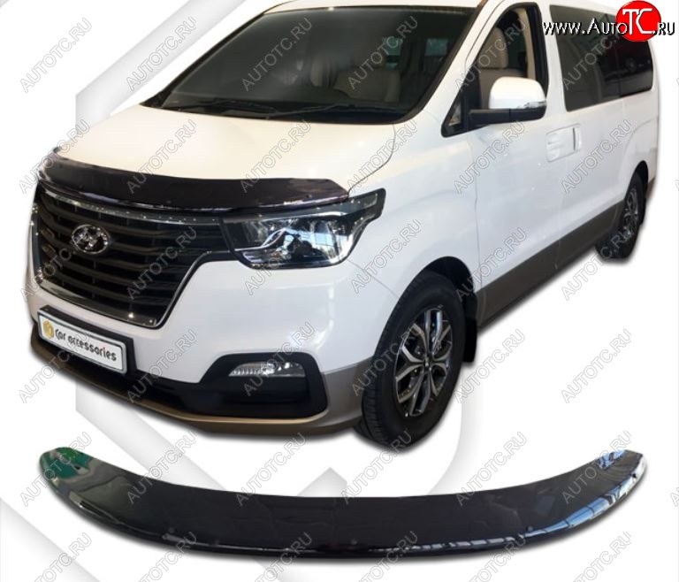 2 899 р. Дефлектор капота CA-Plastik exclusive  Hyundai Starex/Grand Starex/H1  TQ (2017-2022) 2-ой рестайлинг (Classic черный, Без надписи)  с доставкой в г. Набережные‑Челны