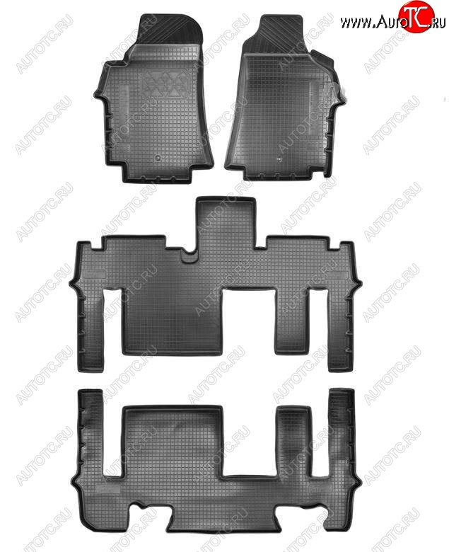 4 849 р. Коврики салонные Noplast (3 ряда) Hyundai Starex/Grand Starex/H1 TQ 2-ой рестайлинг (2017-2022) (Черный)  с доставкой в г. Набережные‑Челны