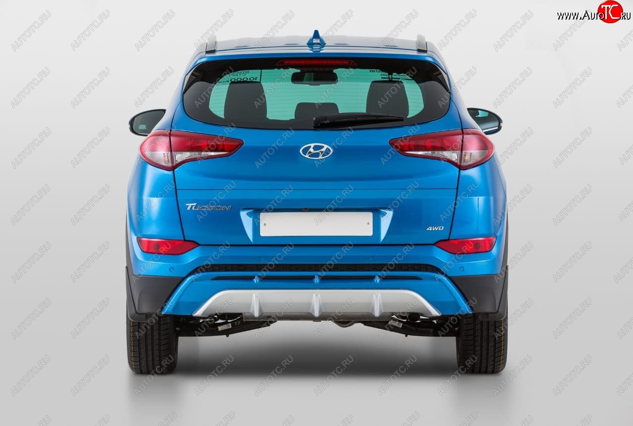 11 799 р. Накладка заднего бампера YT  Hyundai Tucson  TL (2015-2018) дорестайлинг (Неокрашенная)  с доставкой в г. Набережные‑Челны