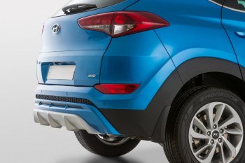 11 799 р. Накладка заднего бампера YT  Hyundai Tucson  TL (2015-2018) дорестайлинг (Неокрашенная)  с доставкой в г. Набережные‑Челны. Увеличить фотографию 2