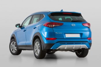 11 799 р. Накладка заднего бампера YT  Hyundai Tucson  TL (2015-2018) дорестайлинг (Неокрашенная)  с доставкой в г. Набережные‑Челны. Увеличить фотографию 4