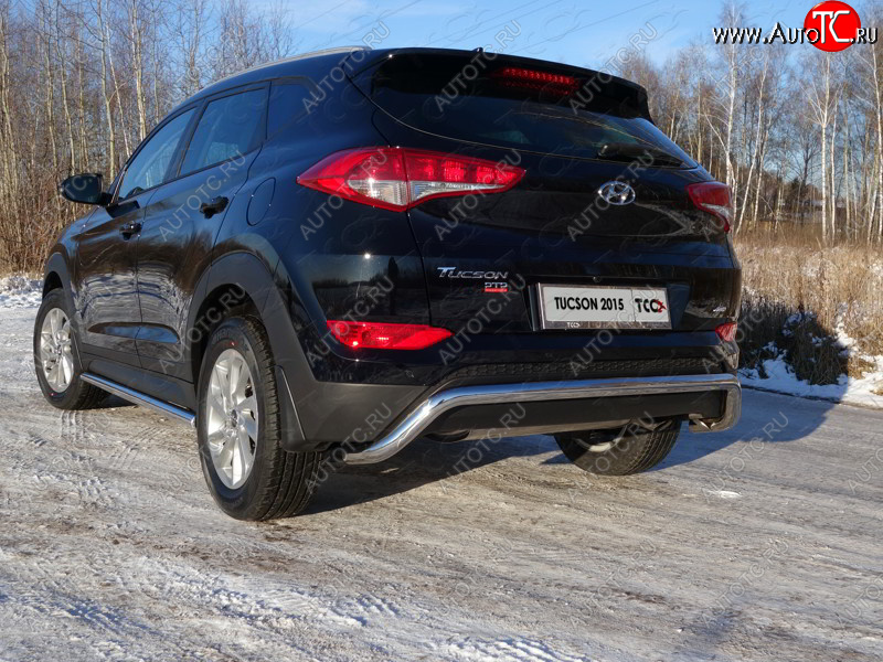 21 799 р. Защита заднего бампера ТСС (нержавейка d 60,3 мм) (кенгурин) Hyundai Tucson TL дорестайлинг (2015-2018)  с доставкой в г. Набережные‑Челны