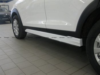 7 949 р. Накладки пластиковых порогов АВТОКРАТ Hyundai Tucson TL рестайлинг (2018-2021) (Неокрашенные)  с доставкой в г. Набережные‑Челны. Увеличить фотографию 2