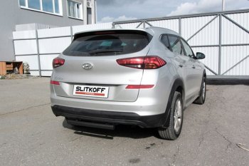 Защита заднего бампера Slitkoff (Turbo, короткая, d57) Hyundai Tucson TL рестайлинг (2018-2021)