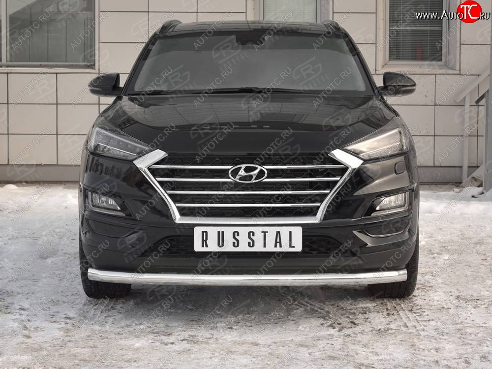 16 999 р. Защита переднего бампера (Ø 63 мм, нержавейка) SLITKOFF  Hyundai Tucson  TL (2018-2021) рестайлинг  с доставкой в г. Набережные‑Челны