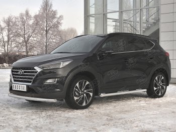 16 999 р. Защита переднего бампера (Ø 63 мм, нержавейка) SLITKOFF  Hyundai Tucson  TL (2018-2021) рестайлинг  с доставкой в г. Набережные‑Челны. Увеличить фотографию 2