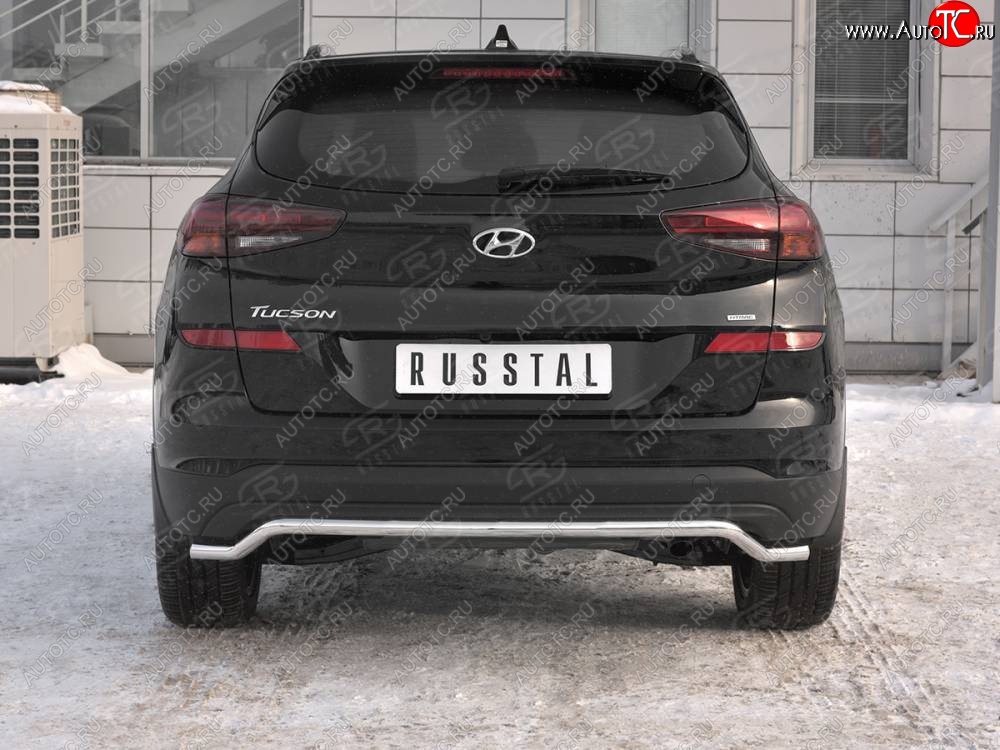 14 899 р. Защита заднего бампера (Ø42 мм волна, нержавейка) SLITKOFF Hyundai Tucson TL рестайлинг (2018-2021)  с доставкой в г. Набережные‑Челны