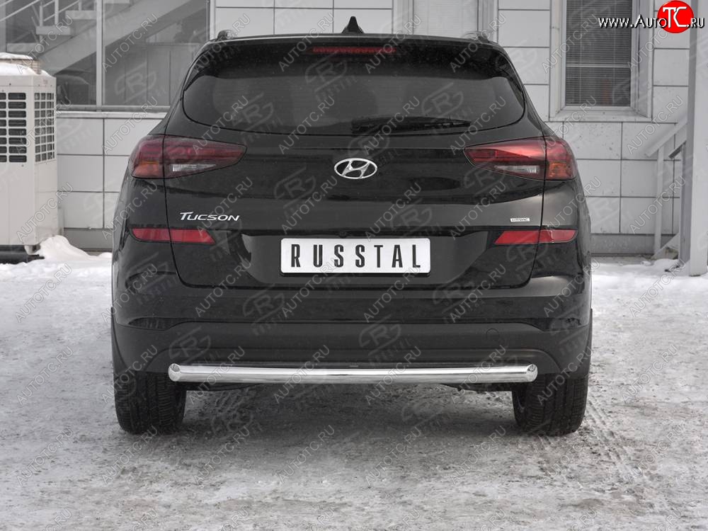 16 499 р. Защита заднего бампера (Ø63 мм, нержавейка) SLITKOFF  Hyundai Tucson  TL (2018-2021) рестайлинг  с доставкой в г. Набережные‑Челны