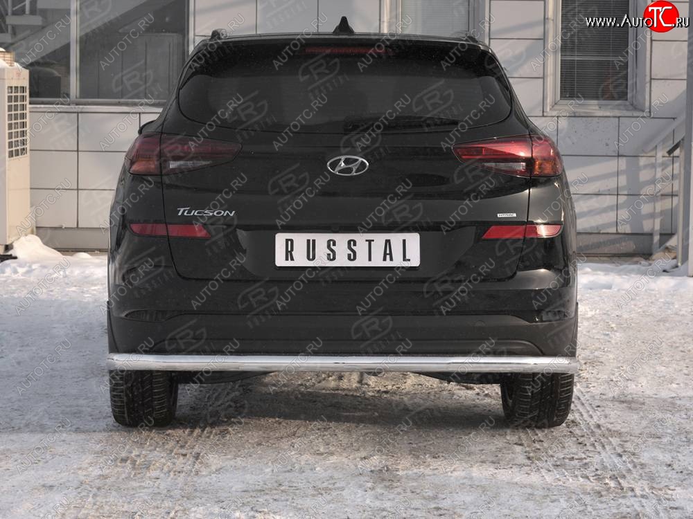 15 349 р. Защита заднего бампера (Ø63 мм, нержавейка) RUSSTAL Hyundai Tucson TL рестайлинг (2018-2021)  с доставкой в г. Набережные‑Челны