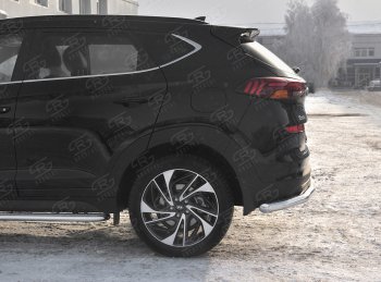 15 349 р. Защита заднего бампера (Ø63 мм, нержавейка) RUSSTAL Hyundai Tucson TL рестайлинг (2018-2021)  с доставкой в г. Набережные‑Челны. Увеличить фотографию 2