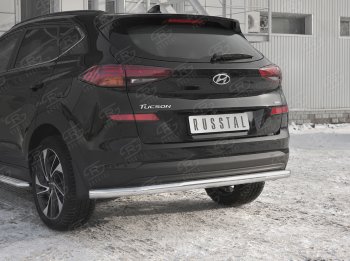 15 349 р. Защита заднего бампера (Ø63 мм, нержавейка) RUSSTAL Hyundai Tucson TL рестайлинг (2018-2021)  с доставкой в г. Набережные‑Челны. Увеличить фотографию 3