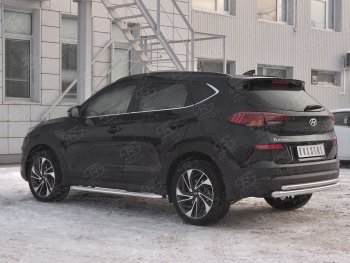 16 999 р. Защита заднего бампера (Ø63/42 мм, нержавейка) SLITKOFF Hyundai Tucson TL рестайлинг (2018-2021)  с доставкой в г. Набережные‑Челны. Увеличить фотографию 2