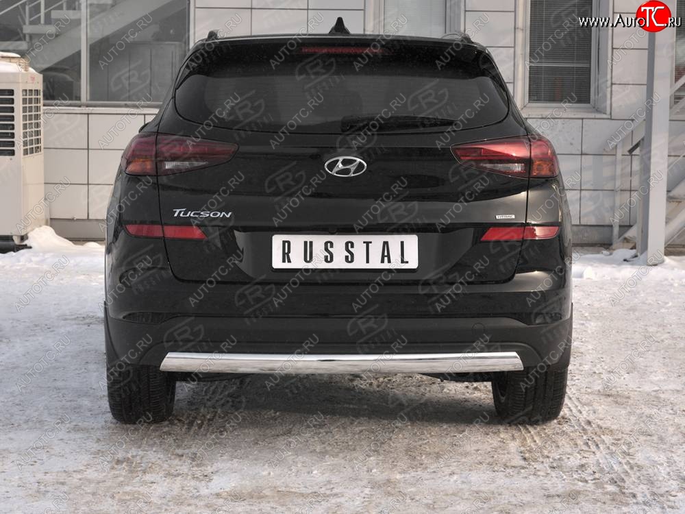 14 999 р. Защита заднего бампера (Ø75x42 мм, нержавейка) Russtal Hyundai Tucson TL рестайлинг (2018-2021)  с доставкой в г. Набережные‑Челны