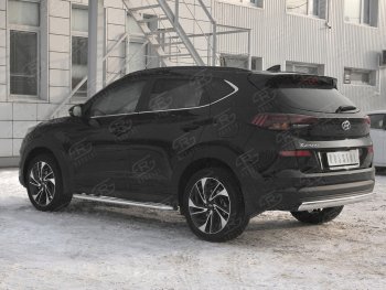 14 999 р. Защита заднего бампера (Ø75x42 мм, нержавейка) Russtal Hyundai Tucson TL рестайлинг (2018-2021)  с доставкой в г. Набережные‑Челны. Увеличить фотографию 2