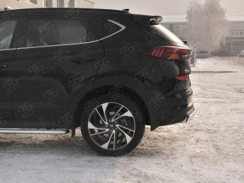 14 999 р. Защита заднего бампера (Ø75x42 мм, нержавейка) Russtal Hyundai Tucson TL рестайлинг (2018-2021)  с доставкой в г. Набережные‑Челны. Увеличить фотографию 3