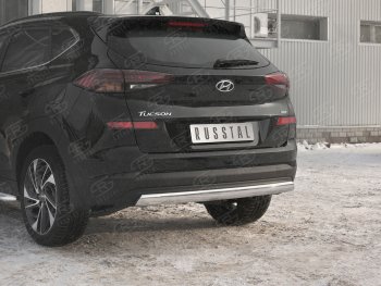 14 999 р. Защита заднего бампера (Ø75x42 мм, нержавейка) Russtal Hyundai Tucson TL рестайлинг (2018-2021)  с доставкой в г. Набережные‑Челны. Увеличить фотографию 4