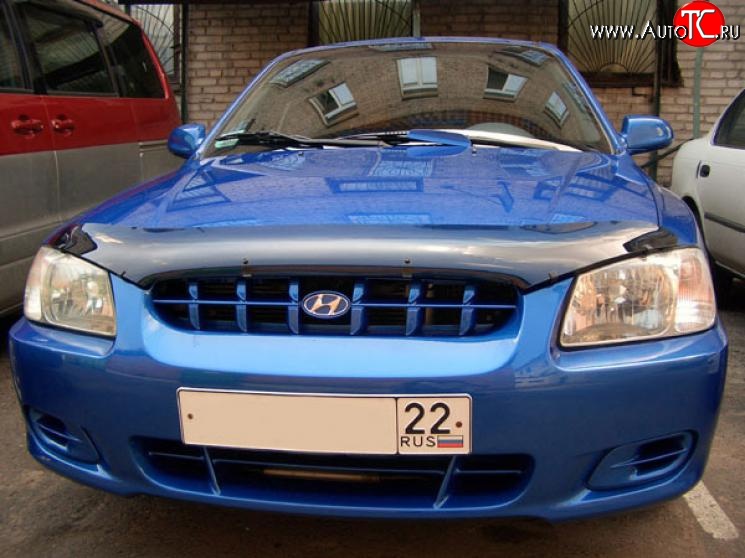 2 699 р. Дефлектор капота NovLine Hyundai Accent седан ТагАЗ (2001-2012)  с доставкой в г. Набережные‑Челны