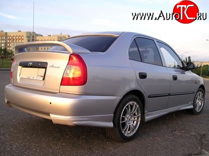 2 899 р. Козырёк на заднее стекло Street Hyundai Accent седан ТагАЗ (2001-2012) (Неокрашенный)  с доставкой в г. Набережные‑Челны