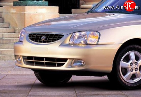 3 599 р. Передний бампер Стандартный Hyundai Accent седан ТагАЗ (2001-2012) (Окрашенный)  с доставкой в г. Набережные‑Челны