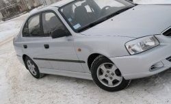 4 099 р. Пороги накладки Style Hyundai Accent седан ТагАЗ (2001-2012) (Неокрашенные)  с доставкой в г. Набережные‑Челны. Увеличить фотографию 2