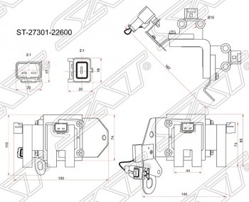 Катушка зажигания SAT  Accent  седан ТагАЗ, Getz  TB