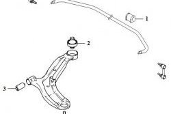 719 р. Полиуретановый сайлентблок нижнего рычага передней подвески (задний) Точка Опоры Hyundai Accent седан ТагАЗ (2001-2012)  с доставкой в г. Набережные‑Челны. Увеличить фотографию 2