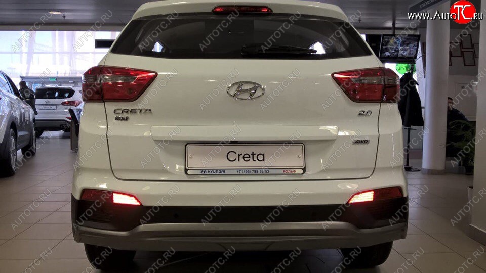 5 649 р. Накладка на задний бампер АвтоКрат Hyundai Creta GS дорестайлинг (2015-2019) (Неокрашенная)  с доставкой в г. Набережные‑Челны