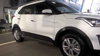 7 349 р. Пластиковые пороги АвтоКрат Hyundai Creta GS дорестайлинг (2015-2019) (Неокрашенные)  с доставкой в г. Набережные‑Челны. Увеличить фотографию 2