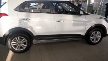 7 349 р. Пластиковые пороги АвтоКрат Hyundai Creta GS дорестайлинг (2015-2019) (Неокрашенные)  с доставкой в г. Набережные‑Челны. Увеличить фотографию 3