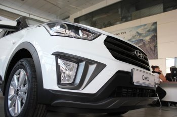 2 269 р. Накладки на ПТФ АвтоКрат Hyundai Creta GS рестайлинг (2019-2021) (Неокрашенные)  с доставкой в г. Набережные‑Челны. Увеличить фотографию 2