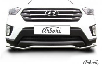 4 799 р. Защита переднего бампера Arbori (волна, нержавейка, 1 труба d42 mm). Hyundai Creta GS рестайлинг (2019-2021)  с доставкой в г. Набережные‑Челны. Увеличить фотографию 2