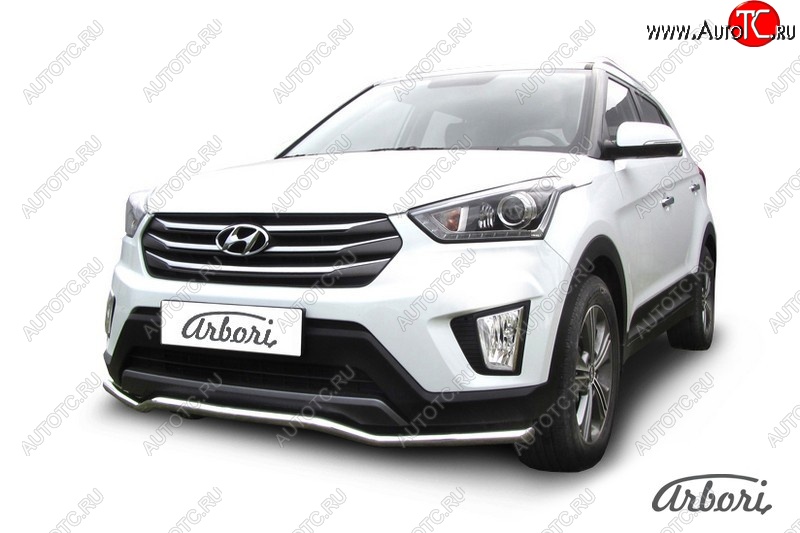 4 799 р. Защита переднего бампера Arbori (волна, нержавейка, 1 труба d42 mm). Hyundai Creta GS рестайлинг (2019-2021)  с доставкой в г. Набережные‑Челны