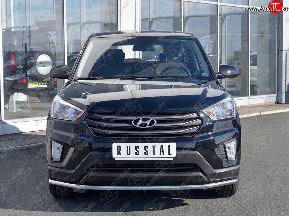 15 599 р. Защита переднего бампера (Ø42 мм, нержавейка) SLITKOFF Hyundai Creta GS дорестайлинг (2015-2019)  с доставкой в г. Набережные‑Челны