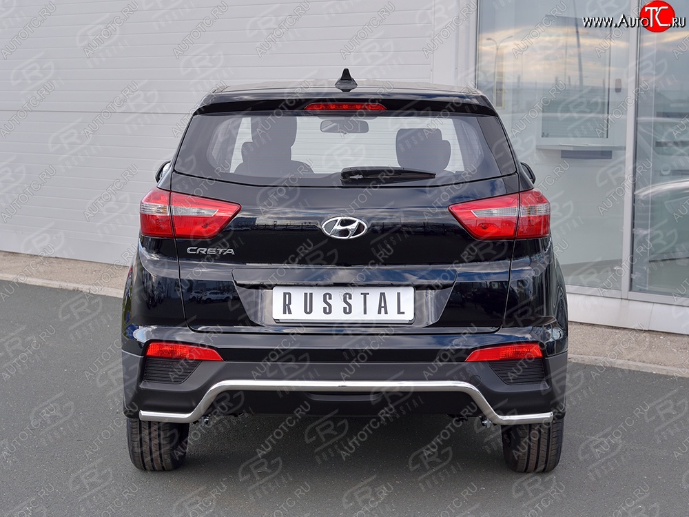 15 599 р. Защита заднего бампера (Ø42 мм волна, нержавейка) SLITKOFF  Hyundai Creta  GS (2015-2021) дорестайлинг, рестайлинг  с доставкой в г. Набережные‑Челны