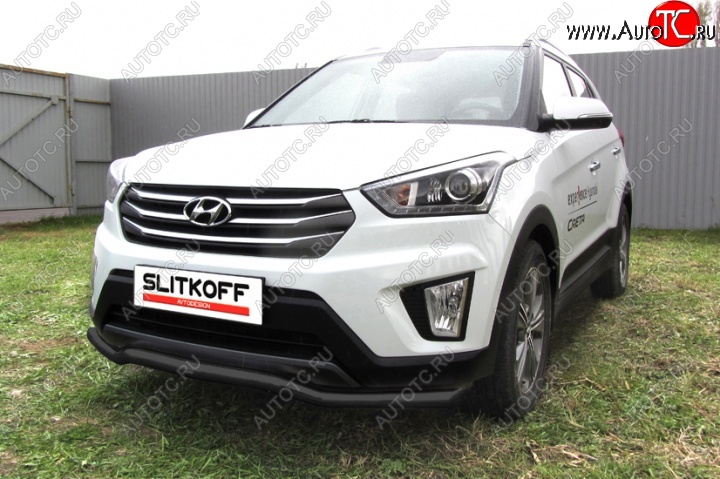 9 849 р. Защита переднего бампер из трубы d57 Slitkoff (волна) Hyundai Creta GS рестайлинг (2019-2021) (Цвет: серебристый)  с доставкой в г. Набережные‑Челны