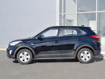 18 349 р. Защита порогов из круглой трубы d42 мм SLITKOFF v3 Hyundai Creta GS дорестайлинг (2015-2019)  с доставкой в г. Набережные‑Челны. Увеличить фотографию 3